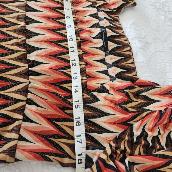 INC International Multi Metalic Gold Color Retro Top Square Neck Size L - Picture 6 of 7